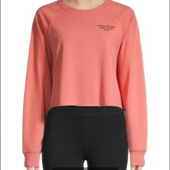 DKNY Sport Cropped Orange Sweatshirt, sweaters,long sleeve shirt  Size XL sienna - Picture 7 of 11